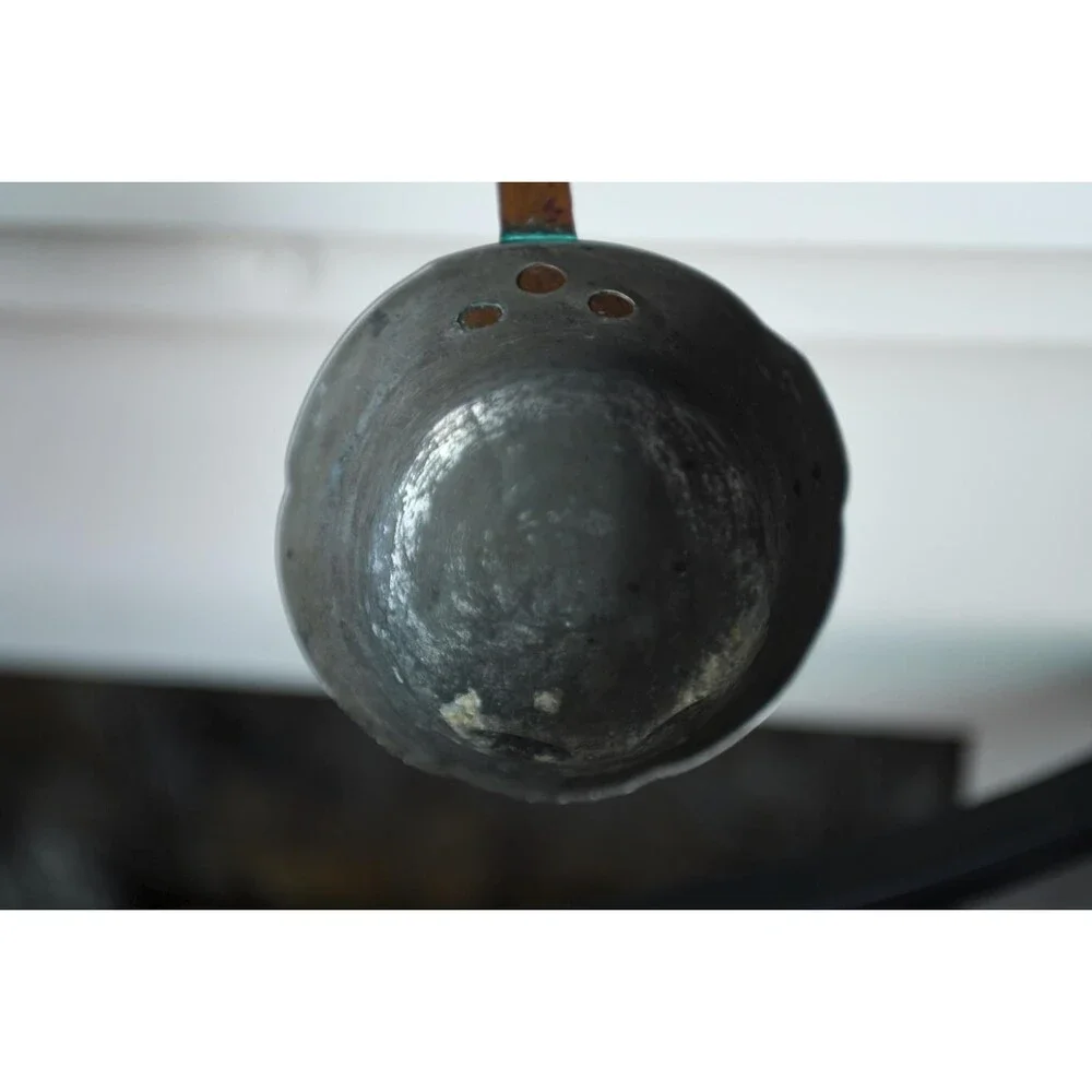 Vintage Copper Tin-Lined Ladle: Rustic Primitive Farmhouse Country Early America